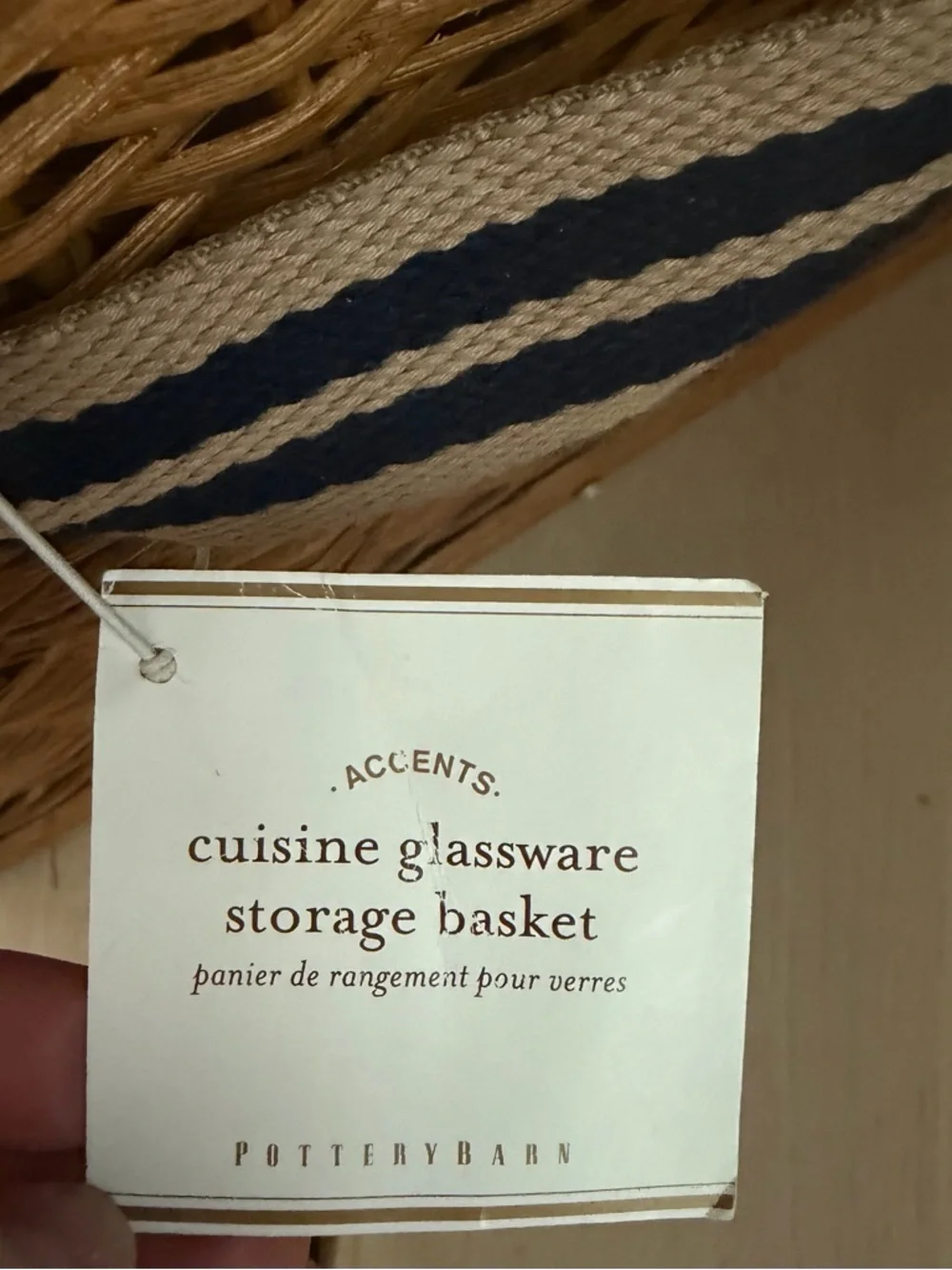 Pottery Barn Cuisine Glassware Storage Basket